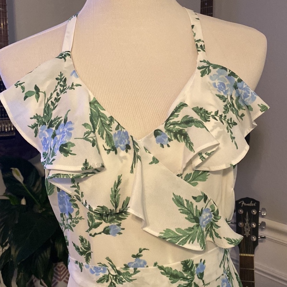 Summery Disney Blue and Green Ruffled Sundress - Picture 2 of 4